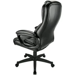 Fennington Bonded Leather High-Back Executive Office Chair, Black, BIFMA Compliant