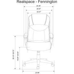 Fennington Bonded Leather High-Back Executive Office Chair, Black, BIFMA Compliant