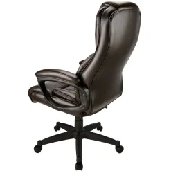 Fennington Bonded Leather High-Back Executive Office Chair, Brown, BIFMA Compliant
