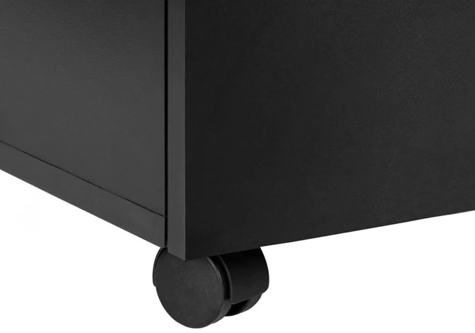File Cabinet, Rolling Mobile, Storage Drawers, Printer Stand, Office, Work, Black Laminate, Contemporary, Modern