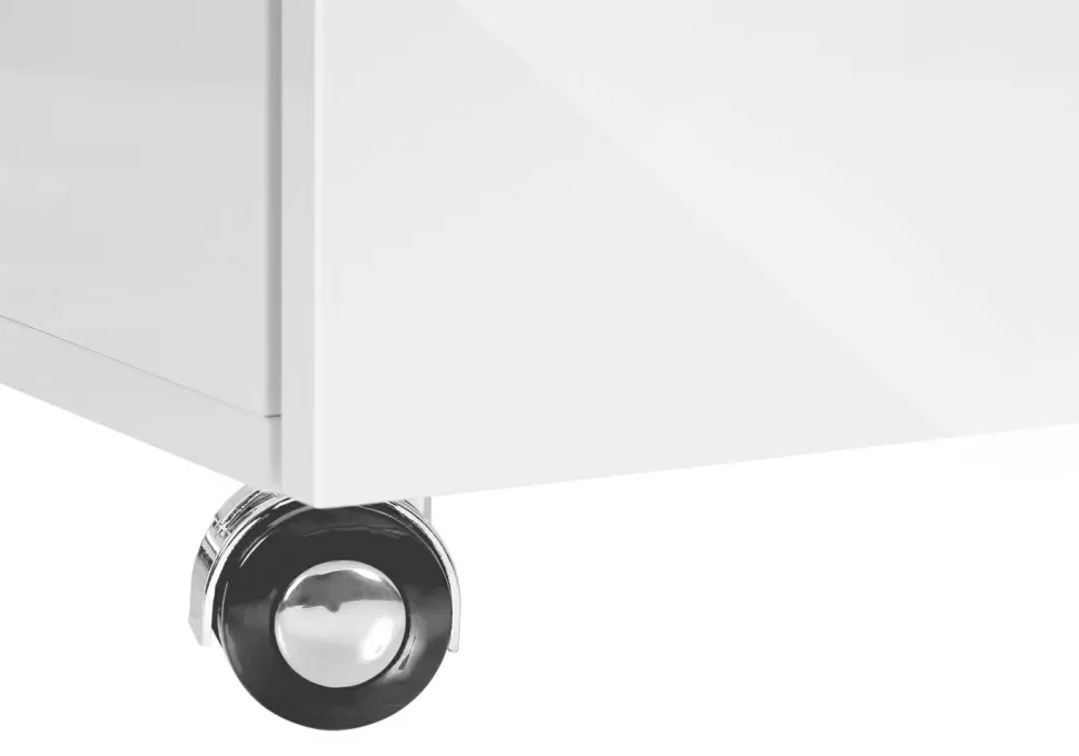 File Cabinet, Rolling Mobile, Storage Drawers, Printer Stand, Office, Work, Glossy White Laminate, Contemporary, Modern