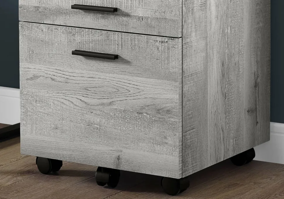 File Cabinet, Rolling Mobile, Storage Drawers, Printer Stand, Office, Work, Grey Laminate, Contemporary, Modern