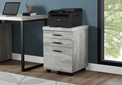 File Cabinet, Rolling Mobile, Storage Drawers, Printer Stand, Office, Work, Grey Laminate, Contemporary, Modern