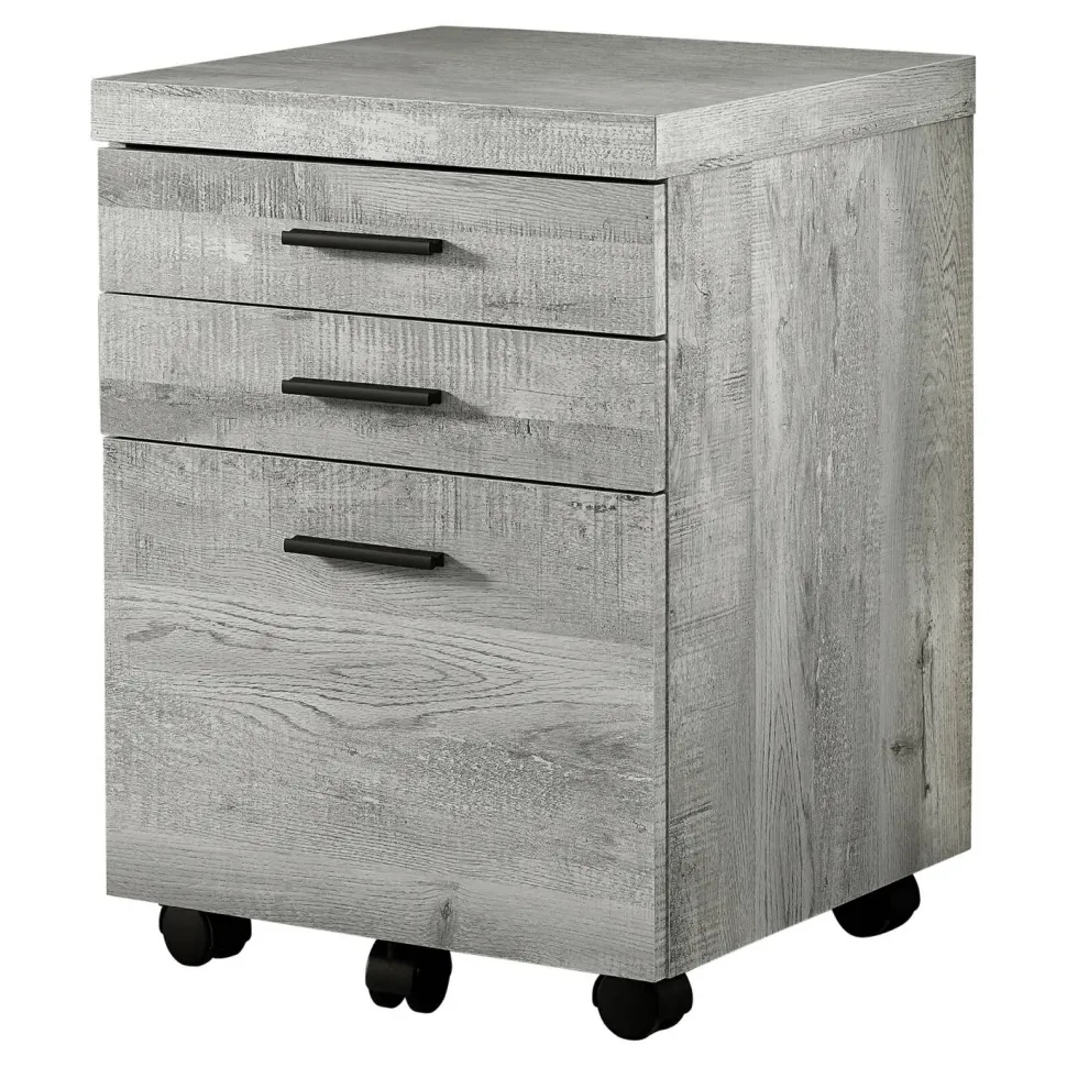 File Cabinet, Rolling Mobile, Storage Drawers, Printer Stand, Office, Work, Grey Laminate, Contemporary, Modern
