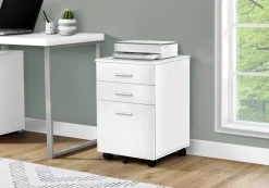 File Cabinet, Rolling Mobile, Storage Drawers, Printer Stand, Office, Work, White Laminate, Contemporary, Modern