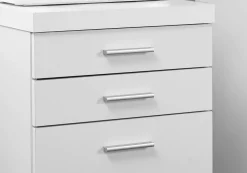 File Cabinet, Rolling Mobile, Storage Drawers, Printer Stand, Office, Work, White Laminate, Contemporary, Modern