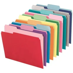 File Folders, 1/3 Cut, Letter Size, Assorted Colors, Box Of 250 Folders