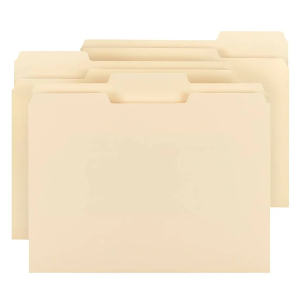 File Folders, 1/3 Cut, Letter Size, Manila, Pack Of 250