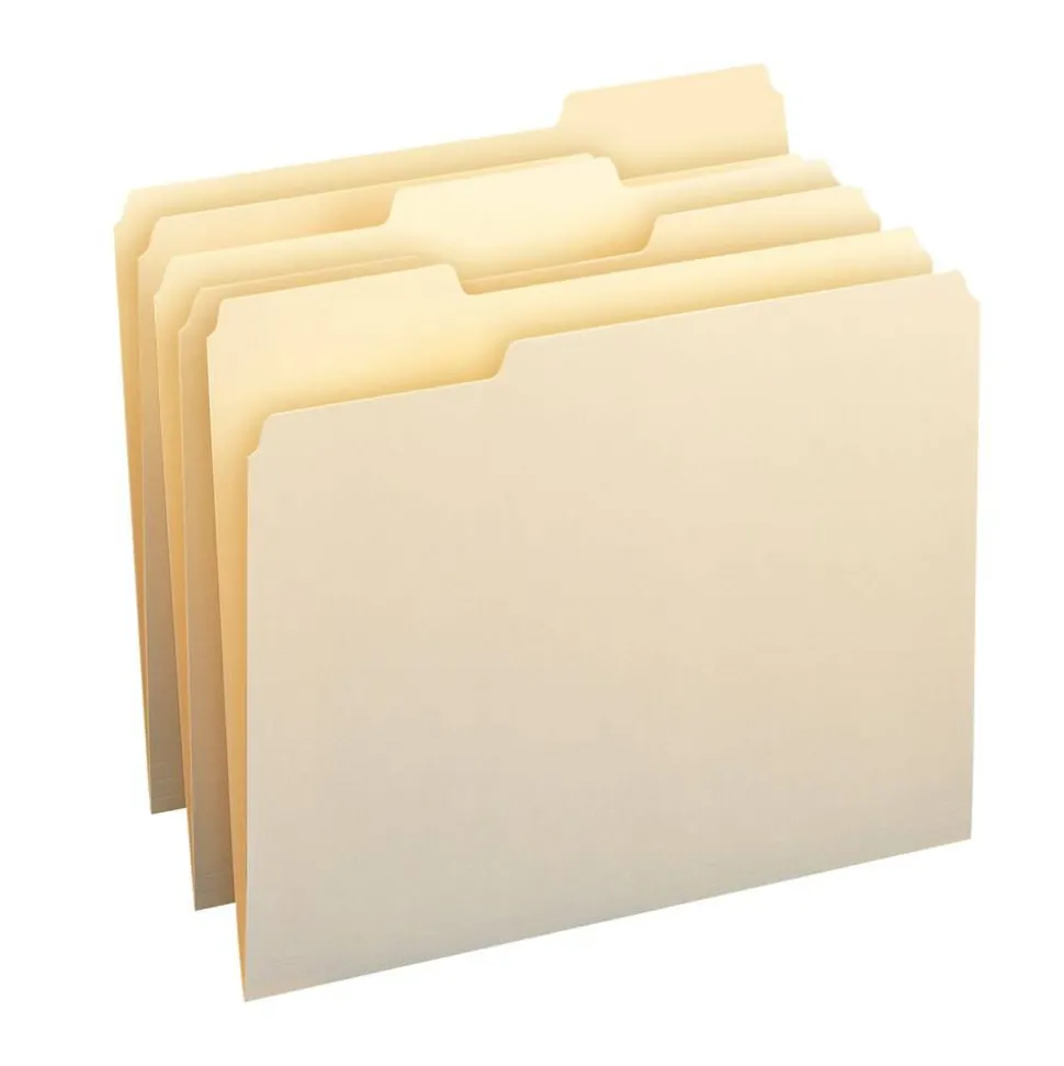 File Folders, 1/3 Cut, Letter Size, Manila, Pack Of 250