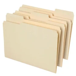 File Folders, 1/3 Cut, Letter Size, 30% Recycled, Manila, Pack Of 100 Folders