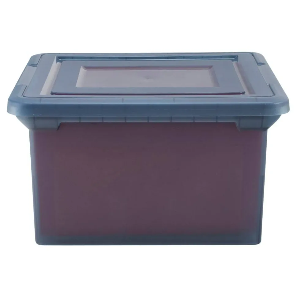 File Tote, 35 Qt, Letter/Legal Size, 10-13/16"H x 13-5/8"W x 18"D, Copen Blue