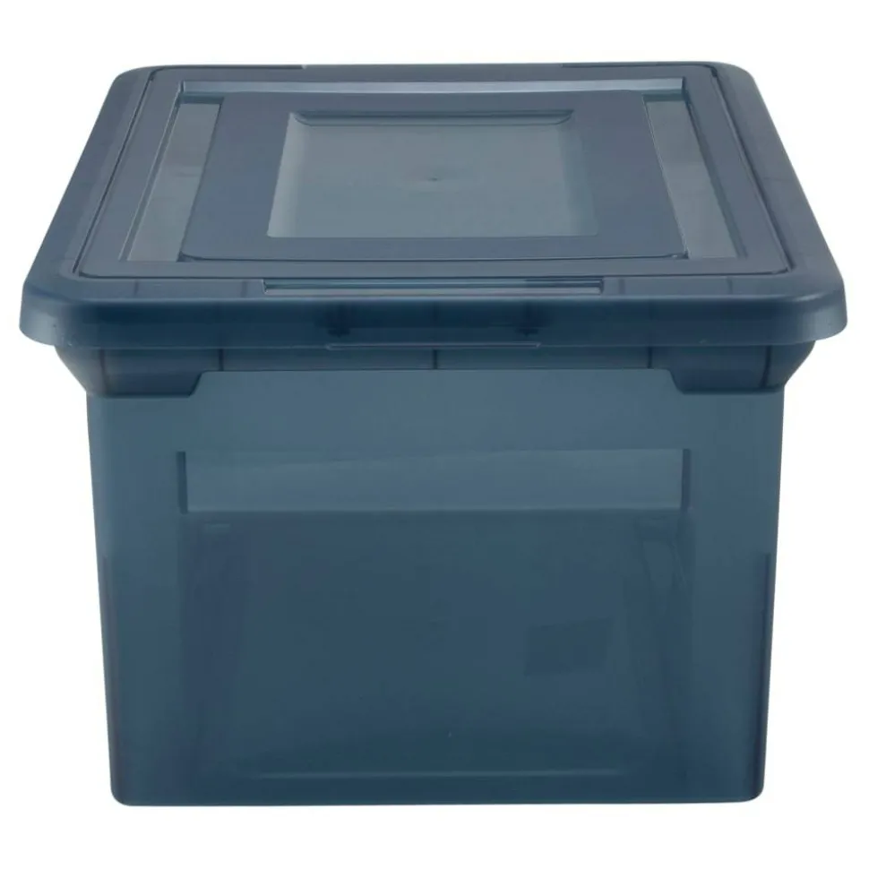File Tote, 35 Qt, Letter/Legal Size, 10-13/16"H x 13-5/8"W x 18"D, Copen Blue
