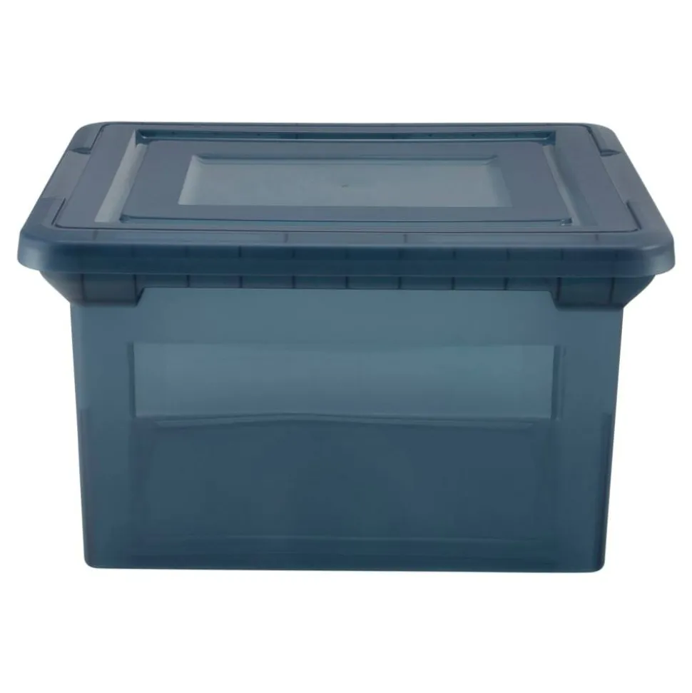 File Tote, 35 Qt, Letter/Legal Size, 10-13/16"H x 13-5/8"W x 18"D, Copen Blue