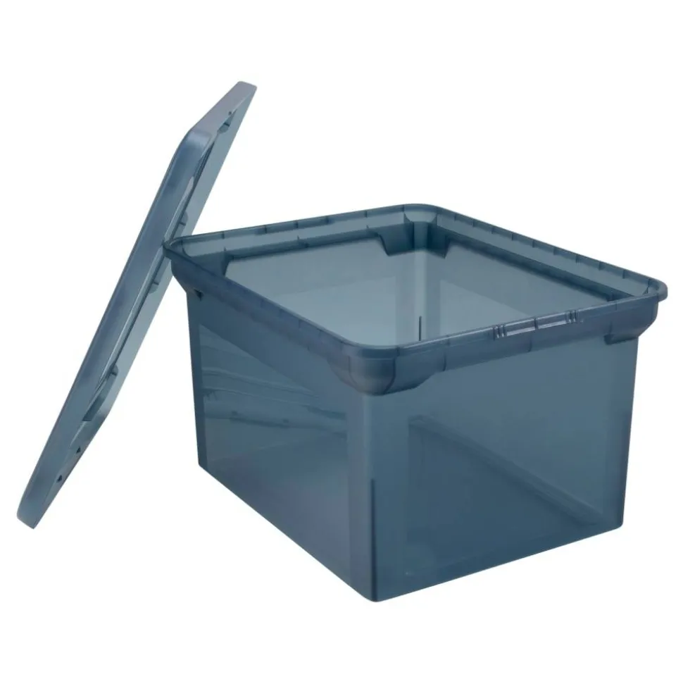 File Tote, 35 Qt, Letter/Legal Size, 10-13/16"H x 13-5/8"W x 18"D, Copen Blue