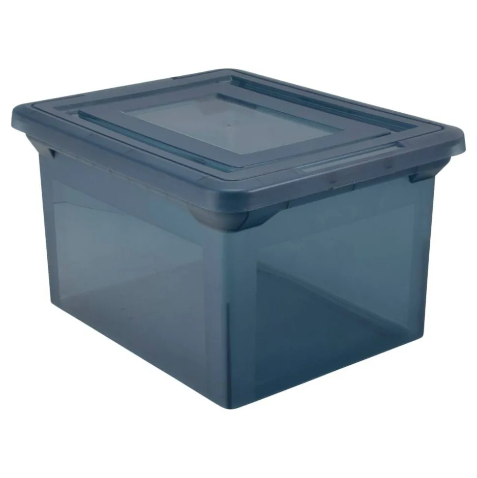 File Tote, 35 Qt, Letter/Legal Size, 10-13/16"H x 13-5/8"W x 18"D, Copen Blue