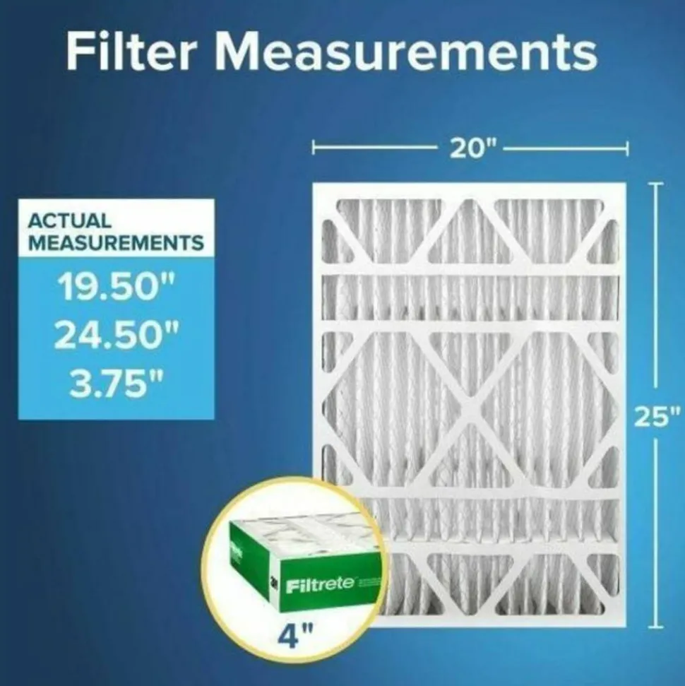 Filtrete 20 x 25 x 4 Air Filter, 2 HVAC Filters, MPR 700, Merv 8, Dust, Pollen & Pet Dander, 12 Month Pleated 4 Inch Electrostatic Air Filters