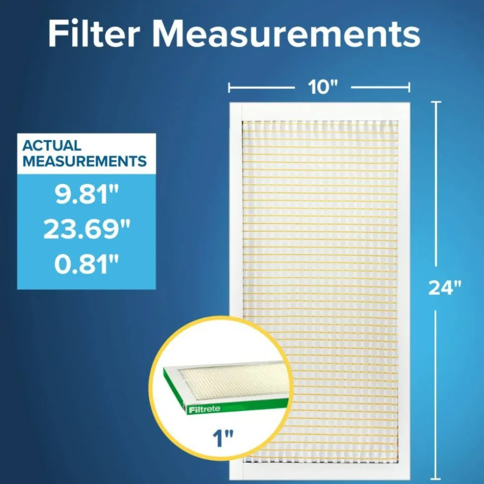 Filtrete 10 x 24 x 1 Air Filter, 4 HVAC Filters, MPR 700, Merv 8, Dust, Pollen & Pet Dander, 3 Month Pleated 1 Inch Electrostatic Air Filters