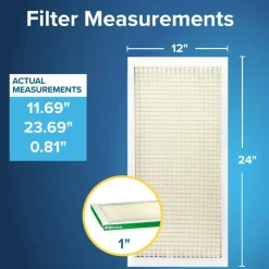 Filtrete 12 x 24 x 1 Air Filter, 12 HVAC Filters, MPR 700, Merv 8, Dust, Pollen & Pet Dander, 3 Month Pleated 1 Inch Electrostatic Air Filters