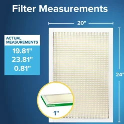 Filtrete 20 x 24 x 1 Air Filter, 6 HVAC Filters, MPR 700, Merv 8, Dust, Pollen & Pet Dander, 3 Month Pleated 1 Inch Electrostatic Air Filters