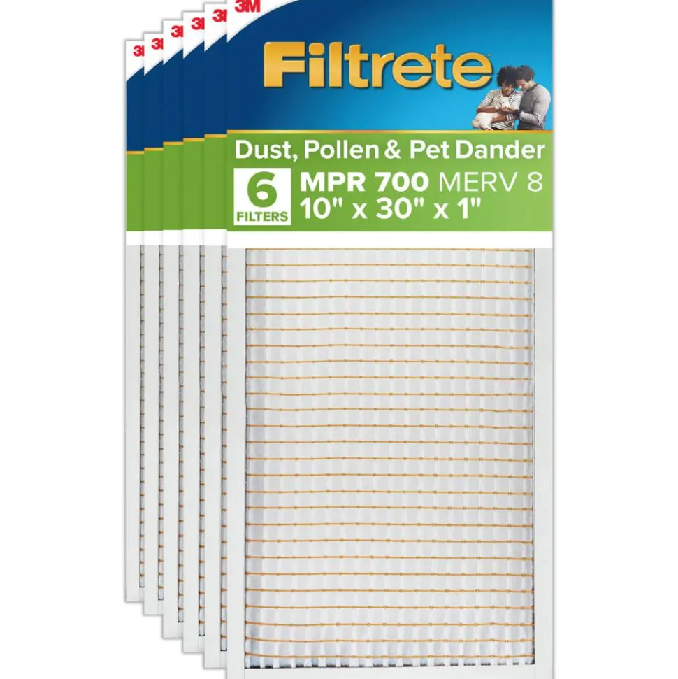 Filtrete MPR 700 Electrostatic Air Filter 7147-6PK-EC, 10 in x 30 in x 1 in (25.4 cm x 76.2 cm x 2.5 cm)