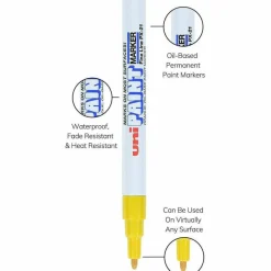 Fine Marker Point - Yellow Oil Based Ink - 1 Dozen