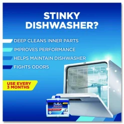 FINISH Dishwasher Cleaner, Fresh Scent, 8.45 oz Bottle, 6/Carton