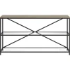 Fionn 55" Wide Rectangular Console Table in Blackened Bronze/Antiqued Gray Oak