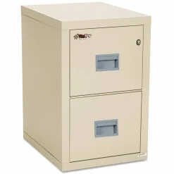 FireKing Compact Turtle Insulated Vertical File, 1-Hour Fire, 2 Legal/Letter File Drawers, Parchment, 17.75" x 22.13" x 27.75"
