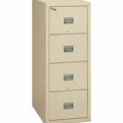 FireKing Patriot 25"D Vertical 2-Drawer Fireproof File Cabinet, Metal, Parchment, Dock To Dock Delivery