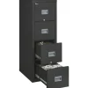 FireKing Patriot 25"D Vertical 4-Drawer Fireproof File Cabinet, Metal, Black, Dock-to-Dock Delivery
