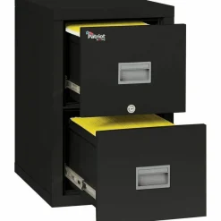 FireKing Patriot 25"D Vertical 2-Drawer File Cabinet, Metal, Black, Dock-to-Dock Delivery