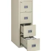 FireKing Patriot 25"D Vertical 4-Drawer Fireproof File Cabinet, Metal, Parchment, Dock To Dock Delivery
