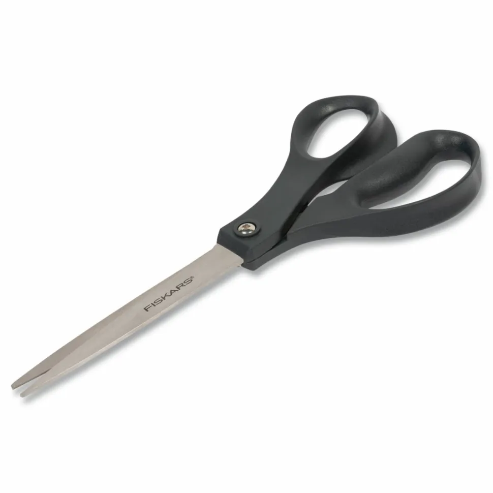 Fiskars Everyday Scissors, 8" Long, 3.75" Cut Length, Straight Black Handle
