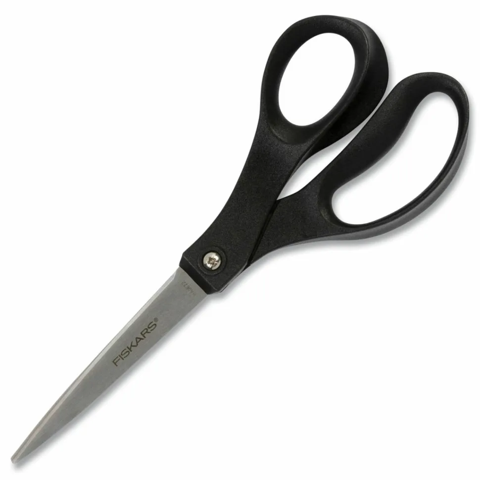 Fiskars Scissors, 8" Long, Straight Black Handle