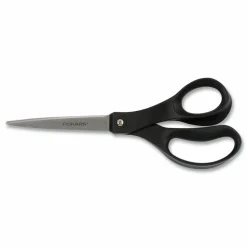 Fiskars Scissors, 8" Long, Straight Black Handle