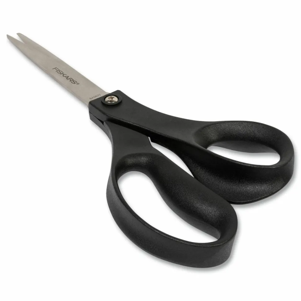 Fiskars Scissors, 8" Long, Straight Black Handle