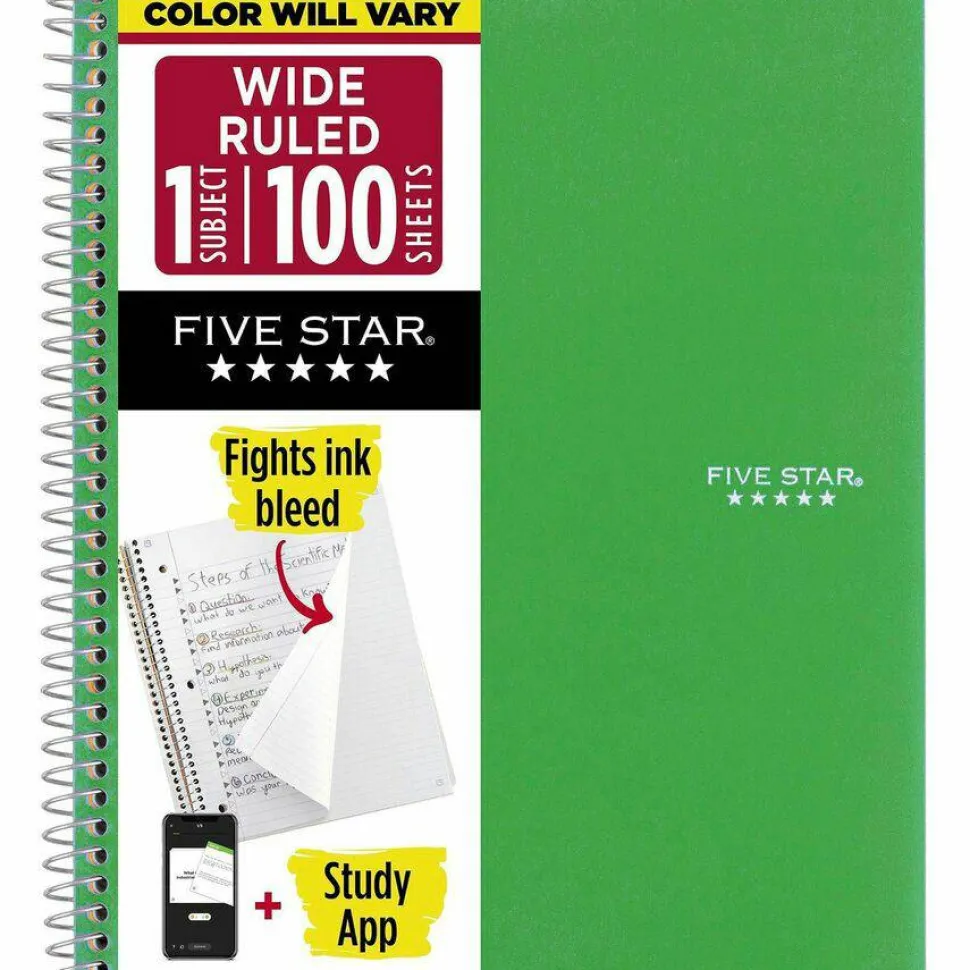 Five Star 1-Subject Wide-Ruled Notebook
