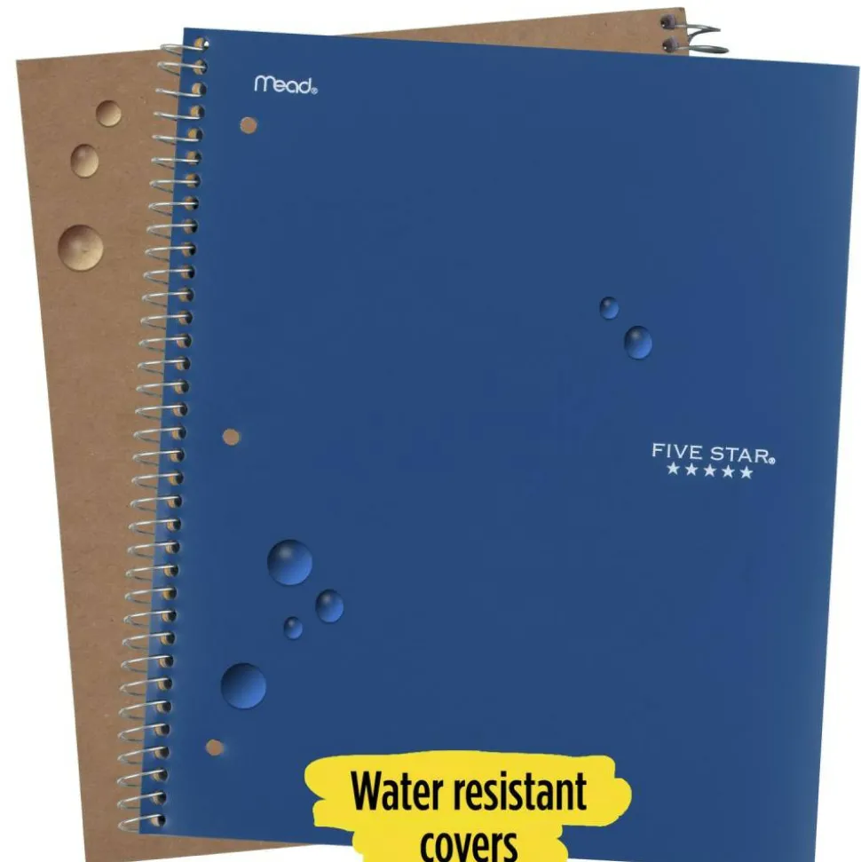 Five Star Wire-Bound Notebook, 8-1/2" x 11", 5 Subject, College Ruled, 200 Sheets, Pacific Blue