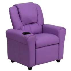 Flash Furniture Contemporary Lavender Vinyl Kids Recliner with Cup Holder and Headrest [DG-ULT-KID-LAV-GG]
