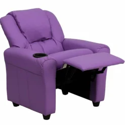 Flash Furniture Contemporary Lavender Vinyl Kids Recliner with Cup Holder and Headrest [DG-ULT-KID-LAV-GG]
