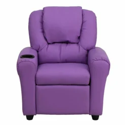 Flash Furniture Contemporary Lavender Vinyl Kids Recliner with Cup Holder and Headrest [DG-ULT-KID-LAV-GG]