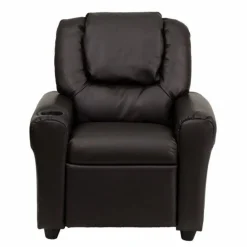 Flash Furniture Contemporary Brown Vinyl Kids Recliner with Cup Holder and Headrest [DG-ULT-KID-BRN-GG]