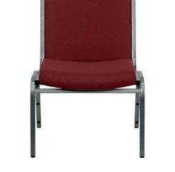 Flash Furniture HERCULES Series 1000 lb. Capacity Big and Tall Extra Wide Burgundy Fabric Stack Chair with Ganging Bracket