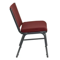 Flash Furniture HERCULES Series 1000 lb. Capacity Big and Tall Extra Wide Burgundy Fabric Stack Chair with Ganging Bracket