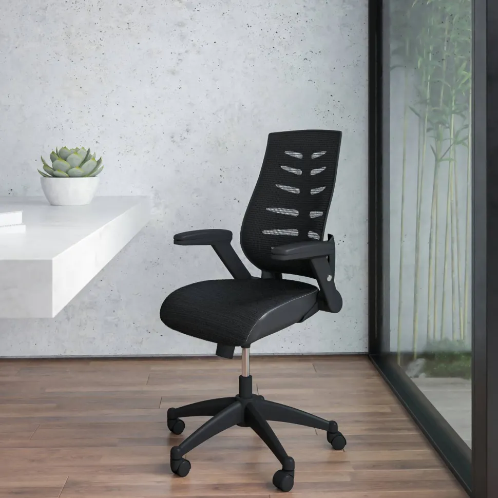Flash Furniture High Back Designer Mesh Office Chair with Height Adjustable Flip-Up Arms