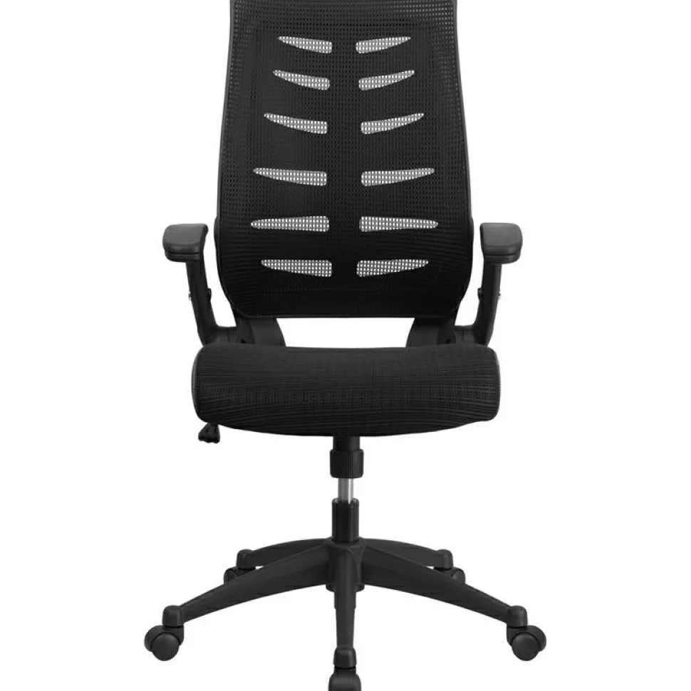 Flash Furniture High Back Designer Mesh Office Chair with Height Adjustable Flip-Up Arms
