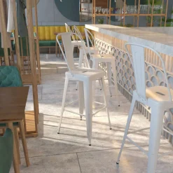 Flash Furniture 30'' High Indoor-Outdoor Barstool with Back