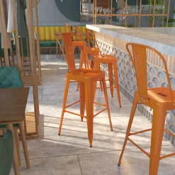 Flash Furniture 30'' High Indoor-Outdoor Barstool with Back