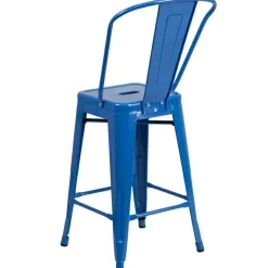 Flash Furniture 24'' High Metal Indoor-Outdoor Counter Height Stool with Back