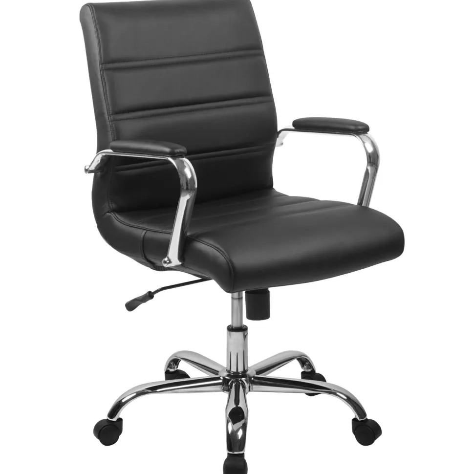 Flash Furniture Mid-Back Executive Swivel Office Chair with Chrome Arms